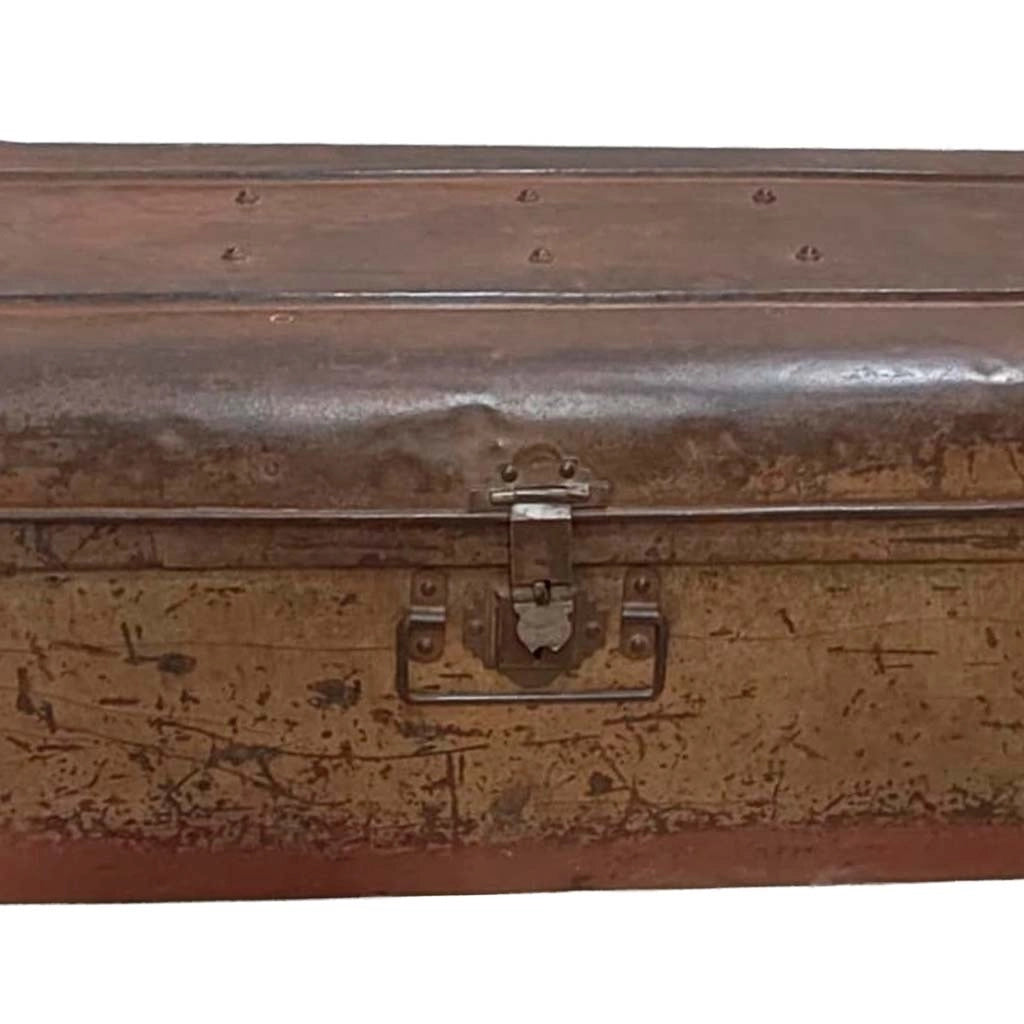 Valigia artigianale in metallo, 67x37x25h cm