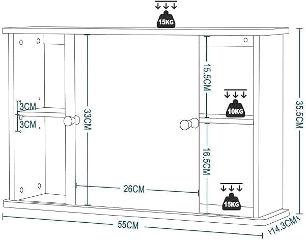 Set di mobili da bagno con armadietto a specchio, per bagno, in bambù
