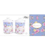 Set Bis Barattoli da Cucina Sale Grosso Sale Fino in Ceramica Romantic Rose