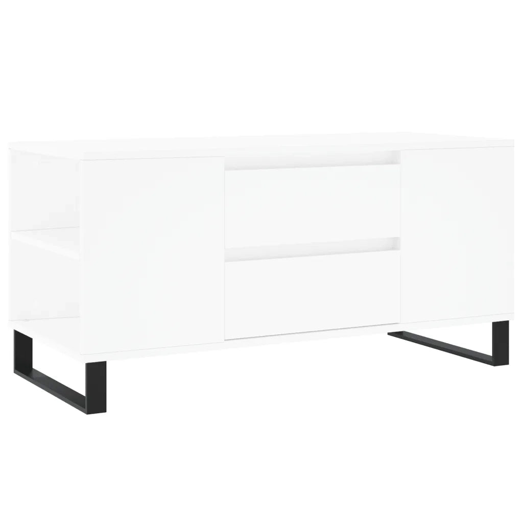 Tavolino da salotto | Tavolino da caff¨¨ | Tavolino da Soggiorno Bianco 102x44,5x50 cm in Legno Multistrato