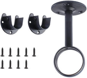Sistema di Supporto per Armadio in Legno - Flangia/Paraurti - Capsule per Flangia - Supporto Centrale - Viti - Per Armadio/Cabinetto - Barra di Sostegno per Tende