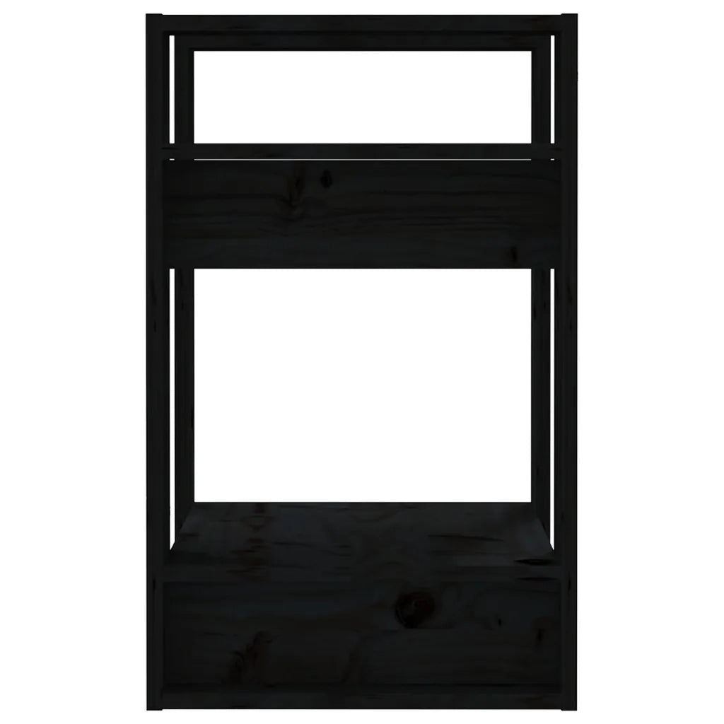 Libreria/Divisorio Nero 41x35x57 cm in Legno Massello di Pino 813858