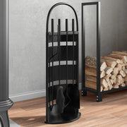 Set di attrezzi per camino 5 pezzi 23x15x66 cm in acciaio 156374
