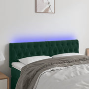 Testiera a LED Verde Scuro 160x7x78/88 cm in Velluto