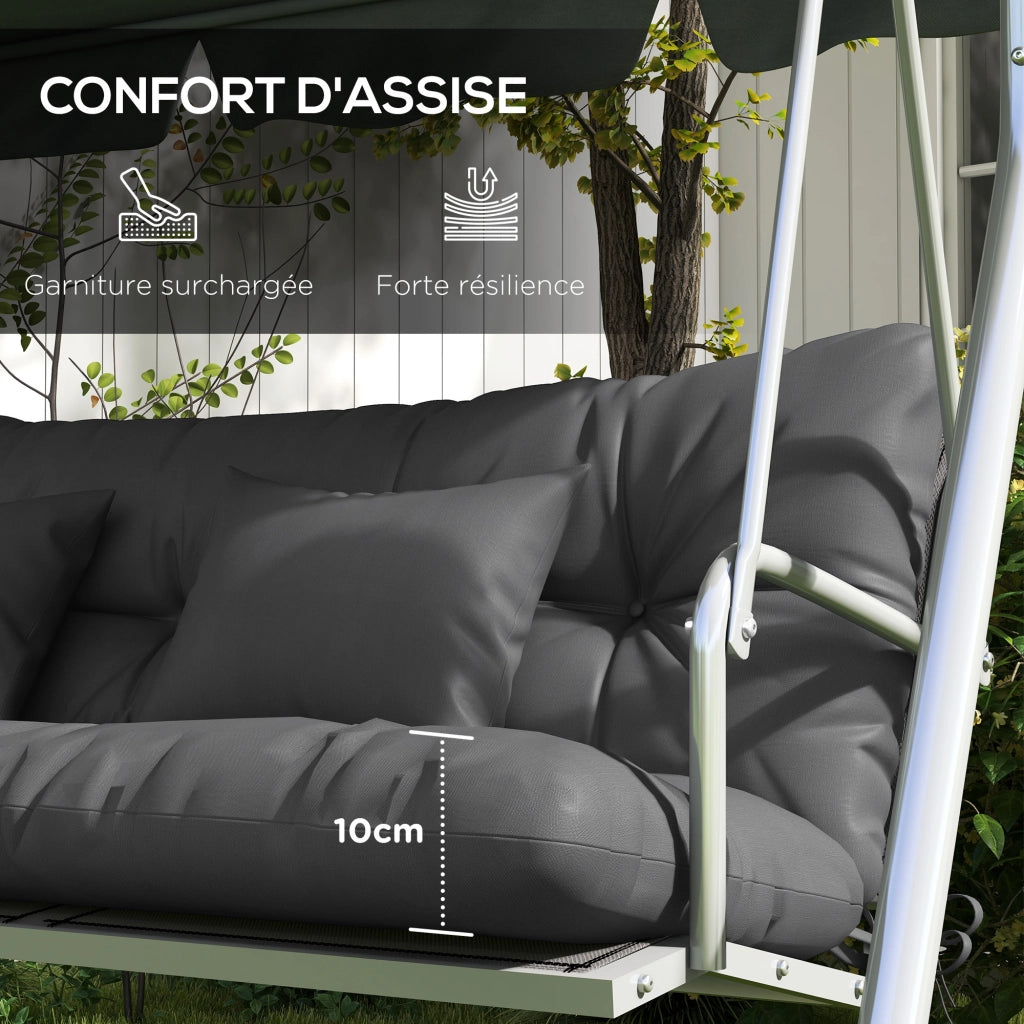 Set Cuscini per Balancelle Giardino ¨C zephmum ¨C Grigio 4 Pezzi