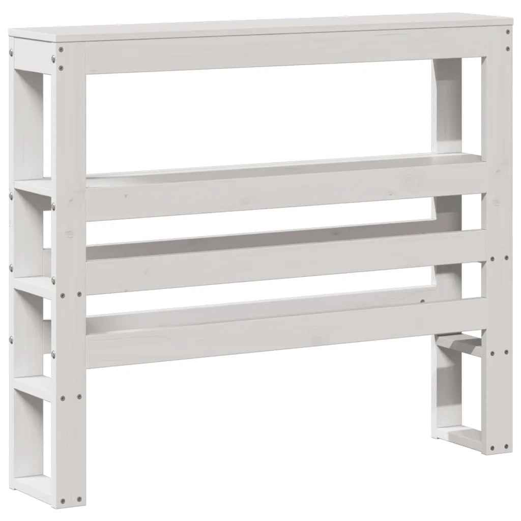 vidaXL Giroletto con Testiera Bianco 90x190 cm Legno Massello di Pino