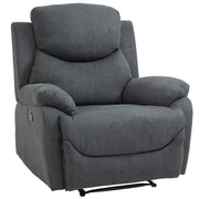 EasyComfort Poltrona Relax Manuale Ergonomica in Tessuto, Poltrona Reclinabile a 150° e Poggiapiedi per Casa e Ufficio, 93x88x102cm, Grigio Scuro