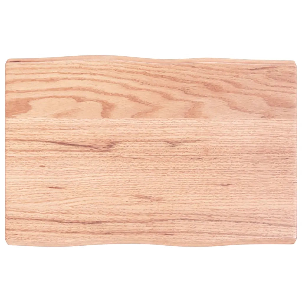 Piano Tavolo Marrone Chiaro 60x40x(2-4) cm Rovere Non Trattato 363930