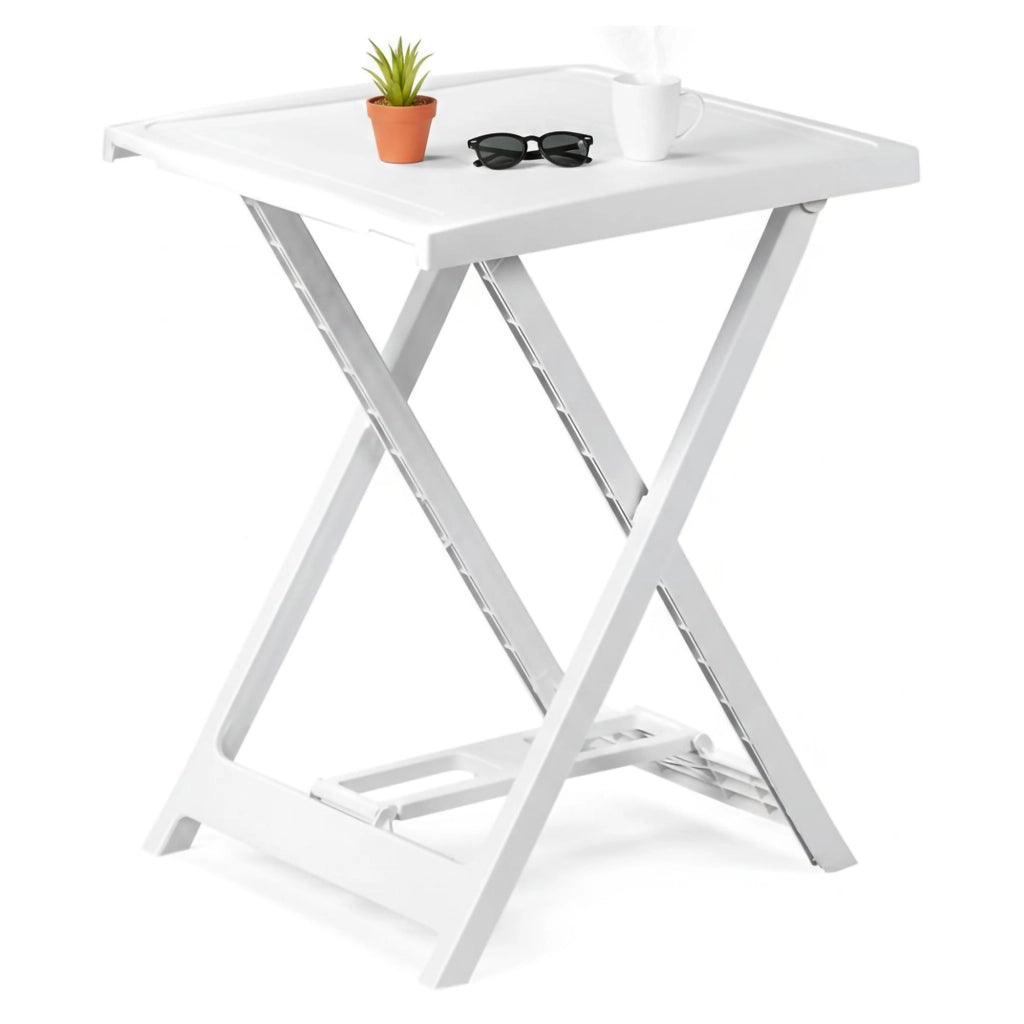 Ohatchee, Tavolo da Esterno 2 Posti Made in Italy, 60x47x65h cm Bianco