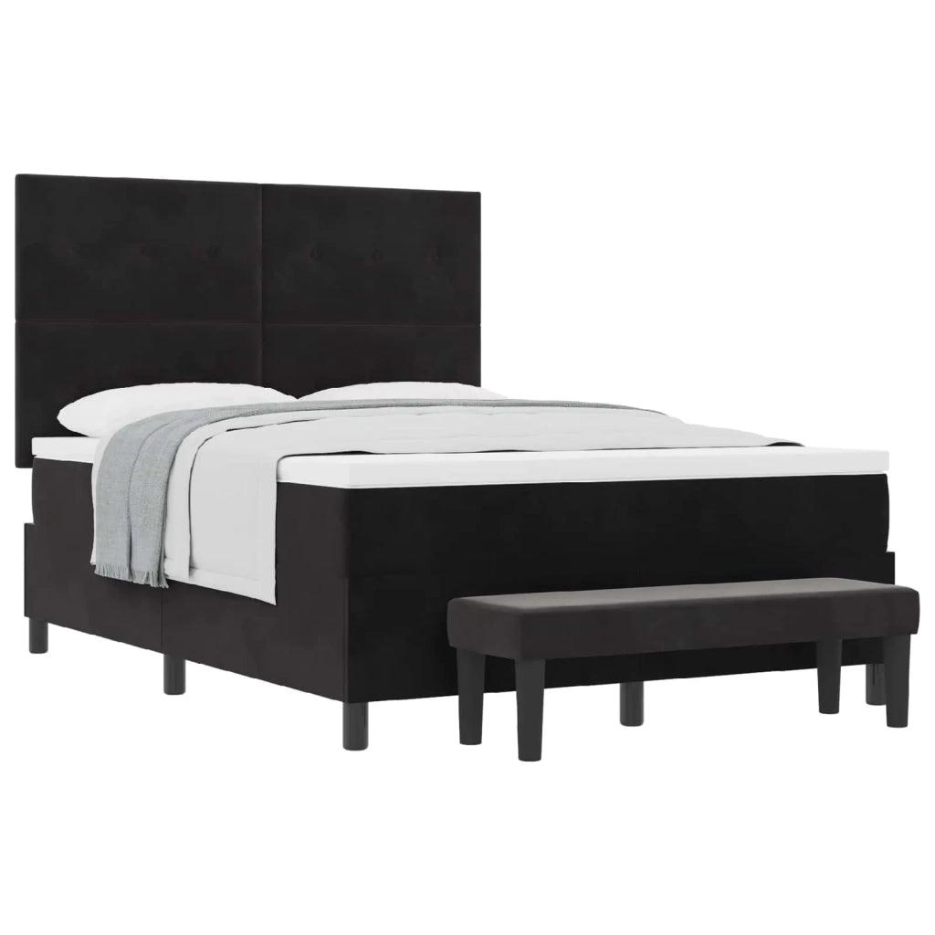Letto a molle con testiera Nero 200 x 160 cm Velluto 3344524