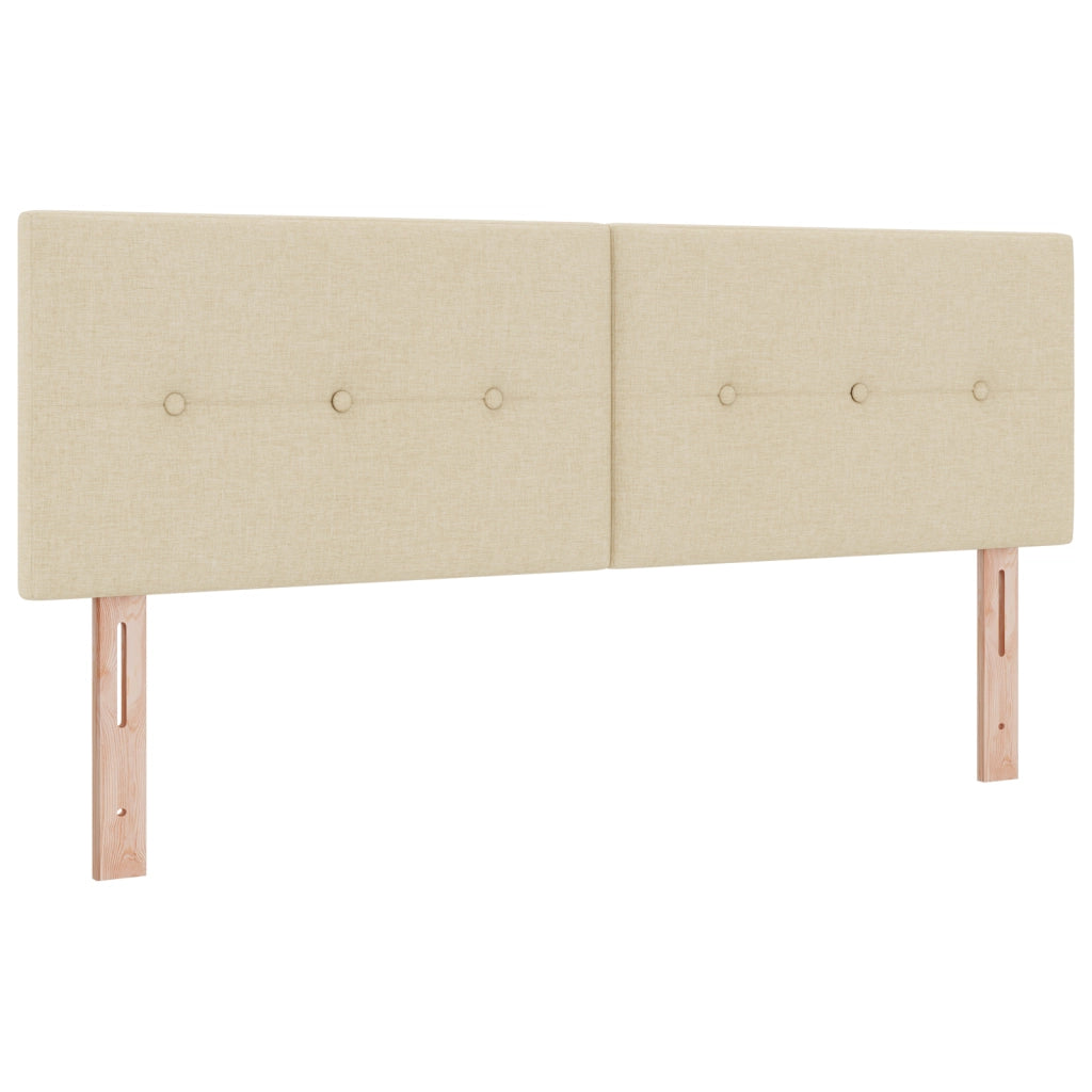 lettino box con materasso e LED crema 140x190 cm tessuto