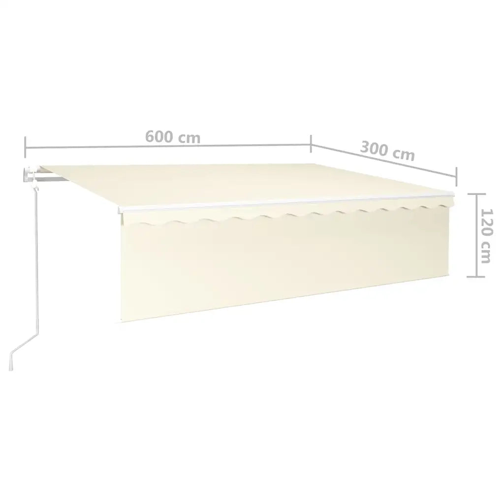 Tenda da Sole Retrattile Automatica con Parasole 6x3 m Crema 3069367