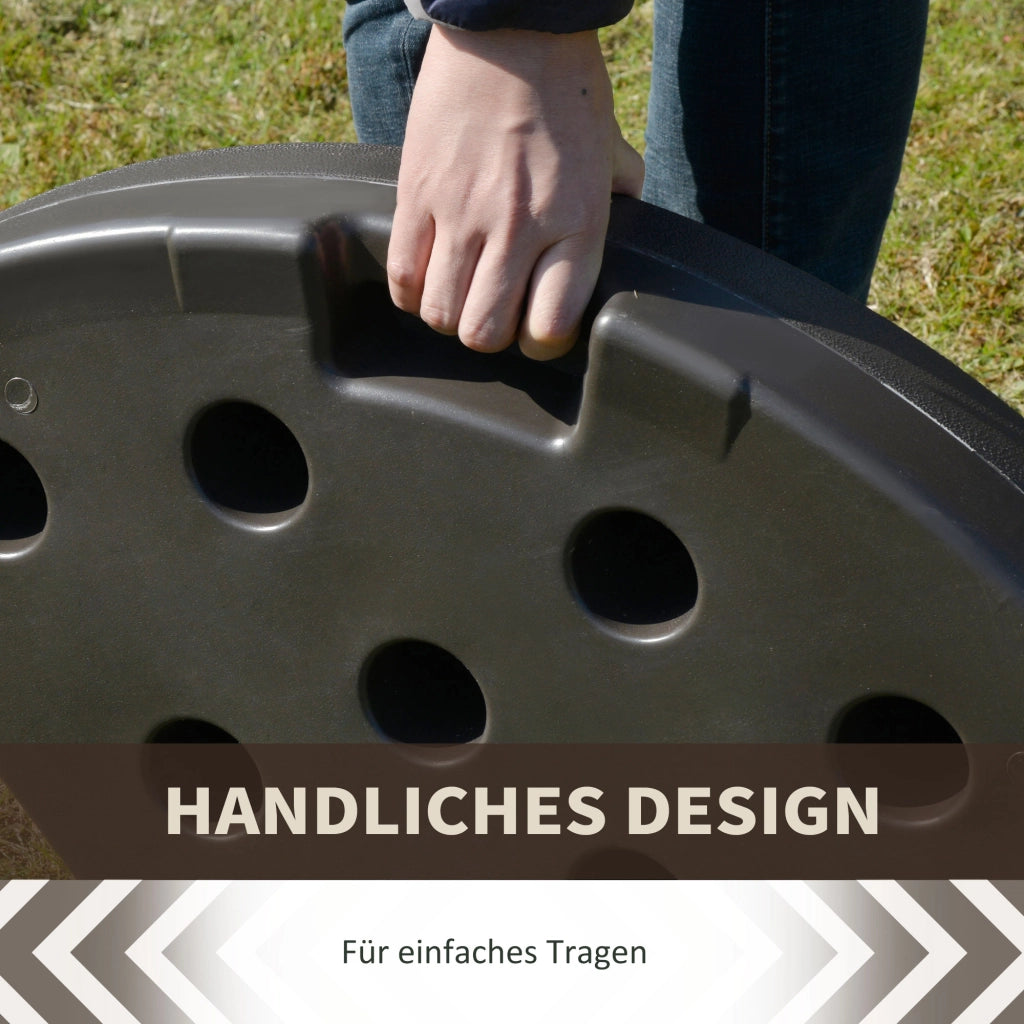 Base per ombrellone 4 pezzi ¨C zephmum ¨C riempibile con sabbia/acqua, HDPE, colore caff¨¨