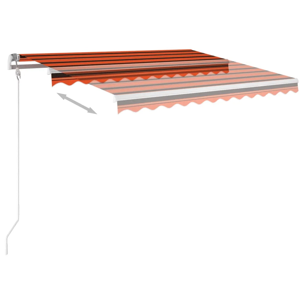 vidaXL Tenda Automatica Sensore Vento LED 300x250 cm Arancione/Marrone