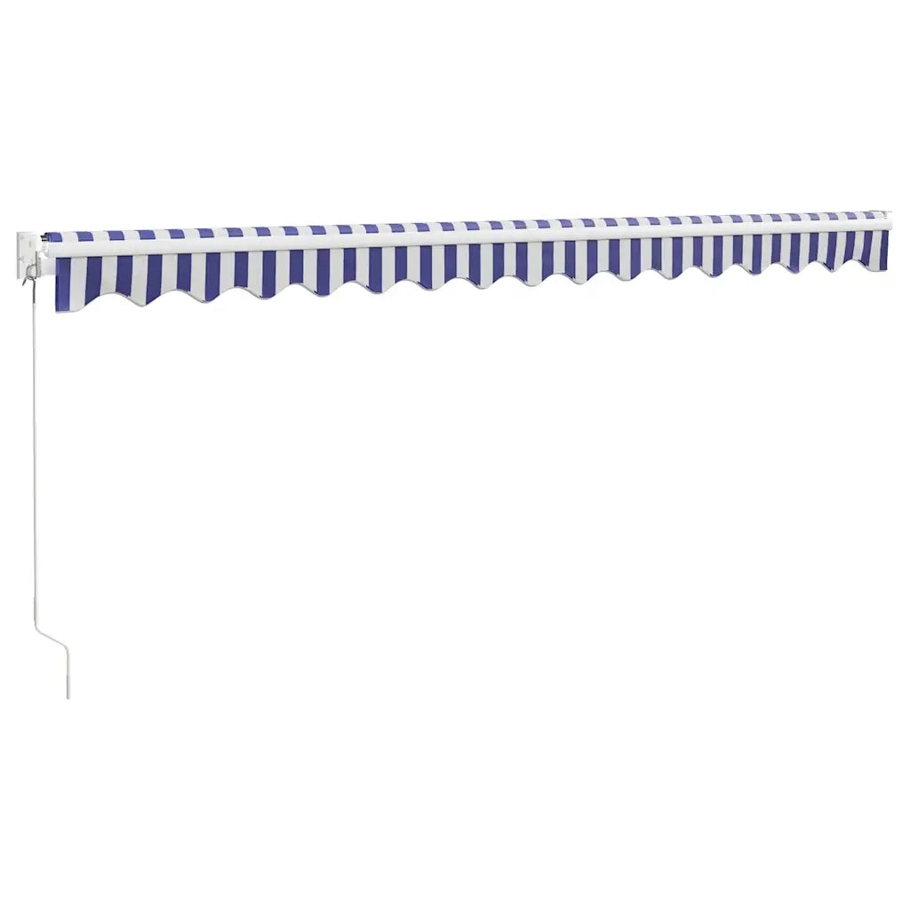 Tenda Sole Retrattile-Tenda parasole per balcone Blu e Bianca 4,5x3 m Tessuto e Alluminio 491971