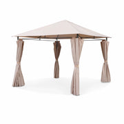 Gazebo da giardino 3x3m struttura in alluminio con tende scorrevoli,
