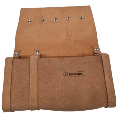 BORSA CARPENTIERE 2 TASCHE + DIVISORI LEGNO  CROSTA BOVINA CM 28X35X7