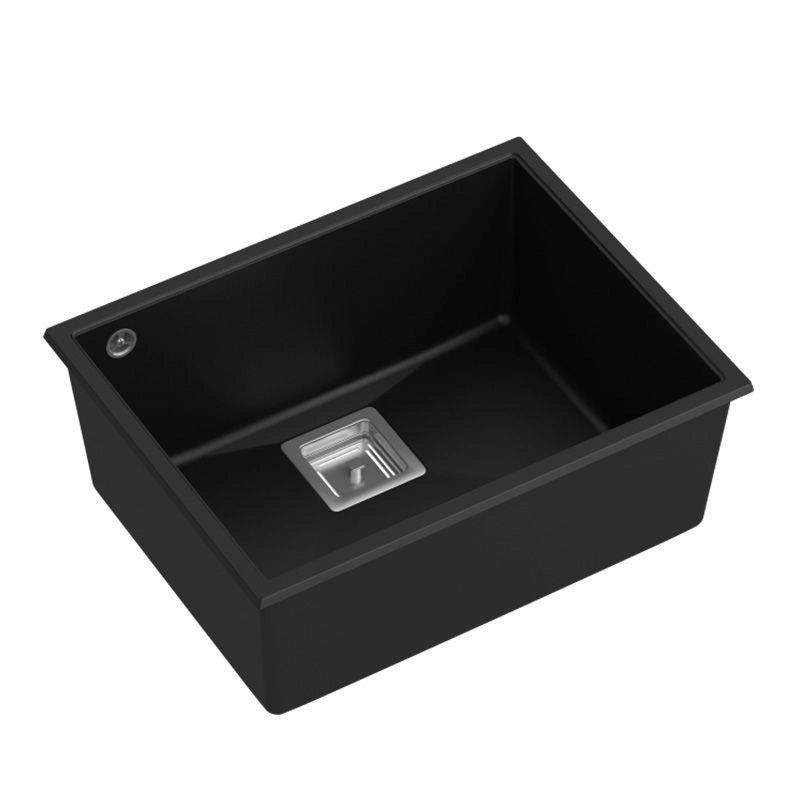 Lavello In Granito David 50 Black Tappo acciaio