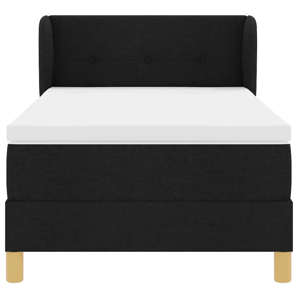 Letto a molle con materasso-Struttura Letto con Materasso Nero 90 x 190 cm Tessuto 434261