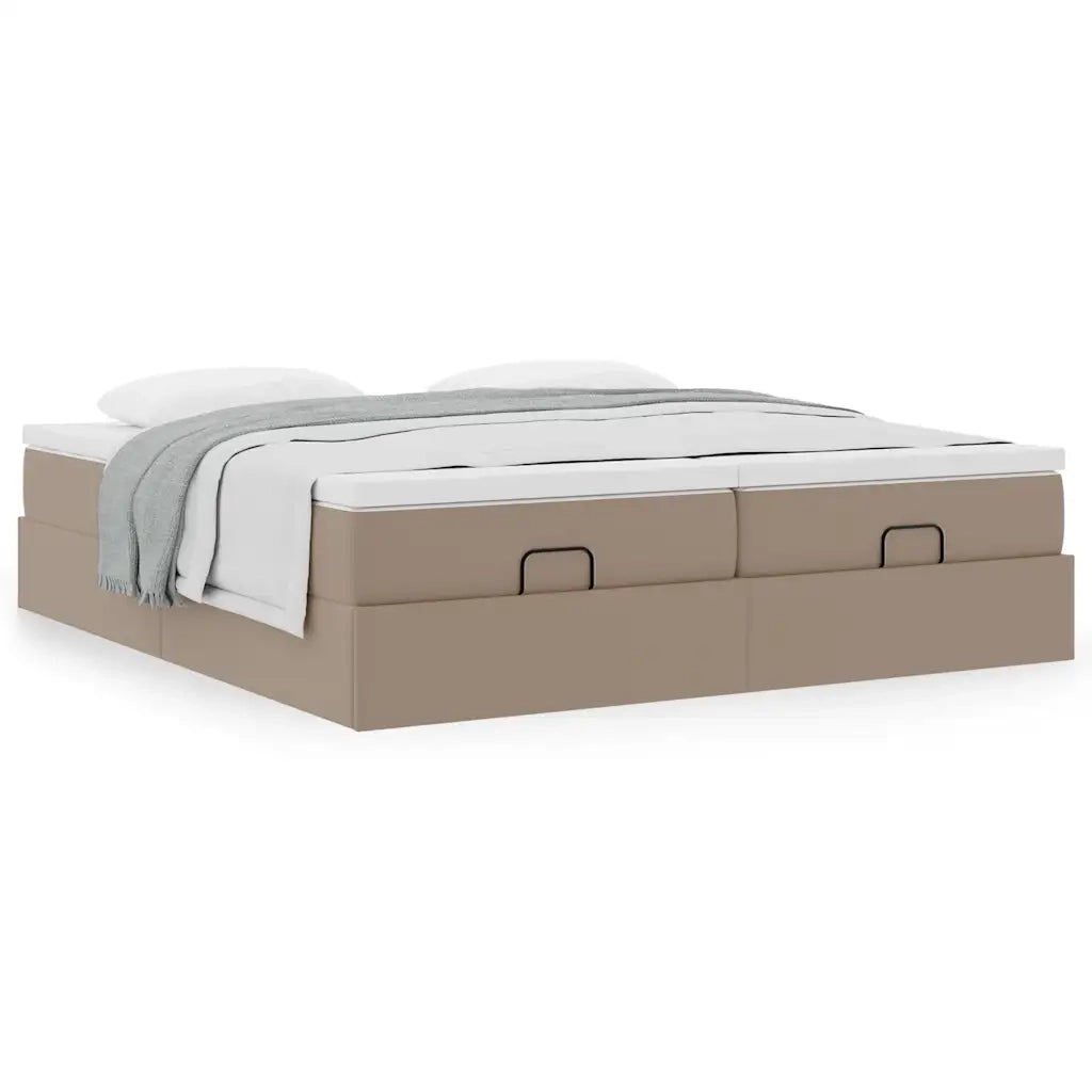 Struttura Letto Pouf con Materassi 200x200 cm Similpelle 3311233