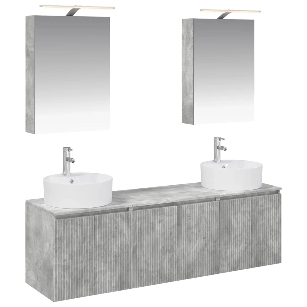 Set di Armadi da Bagno 5 pcs Grigio Cemento 3406434
