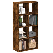Libreria Divisorio-Scaffale per Libri-Mobile di Stoccaggio Rovere Fumo 69,5x29x137,5cm in Truciolato