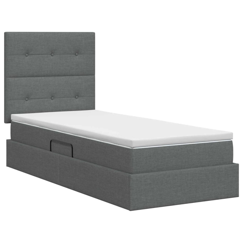 Letto con contenitore e materasso Grigio Scuro 90 x 190 cm 3459472