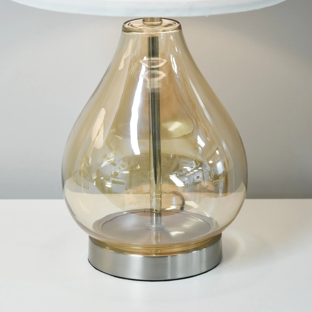 Lampada da Tavolo Set 2 Pezzi ¨C Xylo ¨C Paralume Lino E27 Bianco ?30x56cm