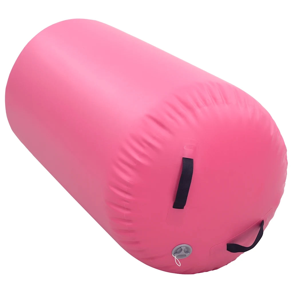 Rullo da Ginnastica Gonfiabile con Pompa 120x75 cm in PVC Rosa