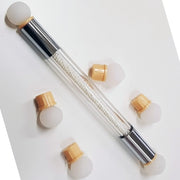 Trade Shop - Pennelli 6 Punte Gomma Soft Touch Silicone Penna Perle Nail Art Polvere Olografica -