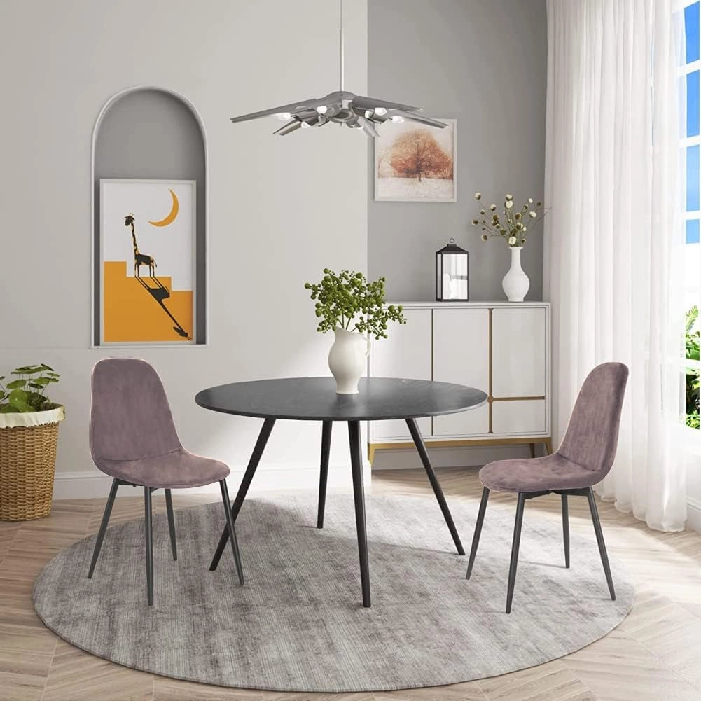 Sedia Poltroncina in Velluto Set 4pz, Sedie per Sala da Pranzo, Ristorante Fango