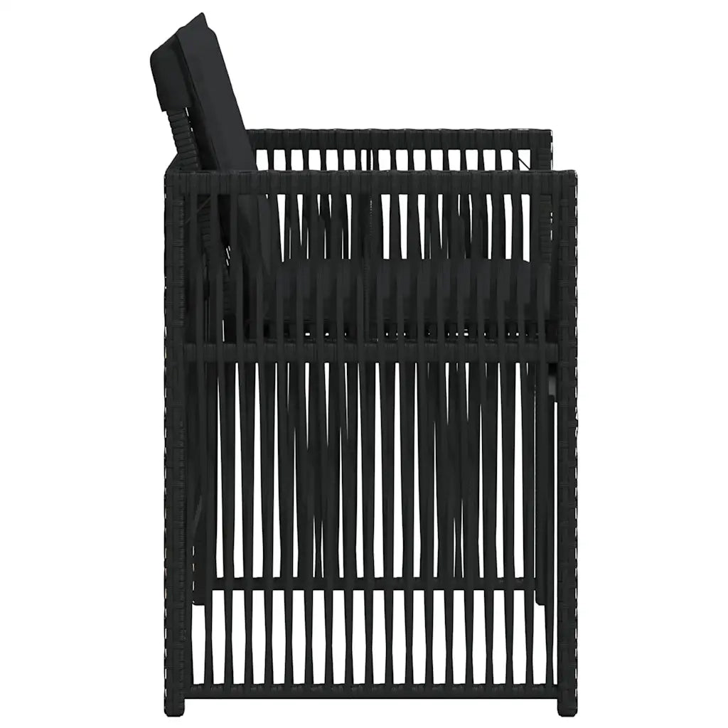 Sedie da Giardino con Cuscini 4 pz Nere in Polyrattan 364967