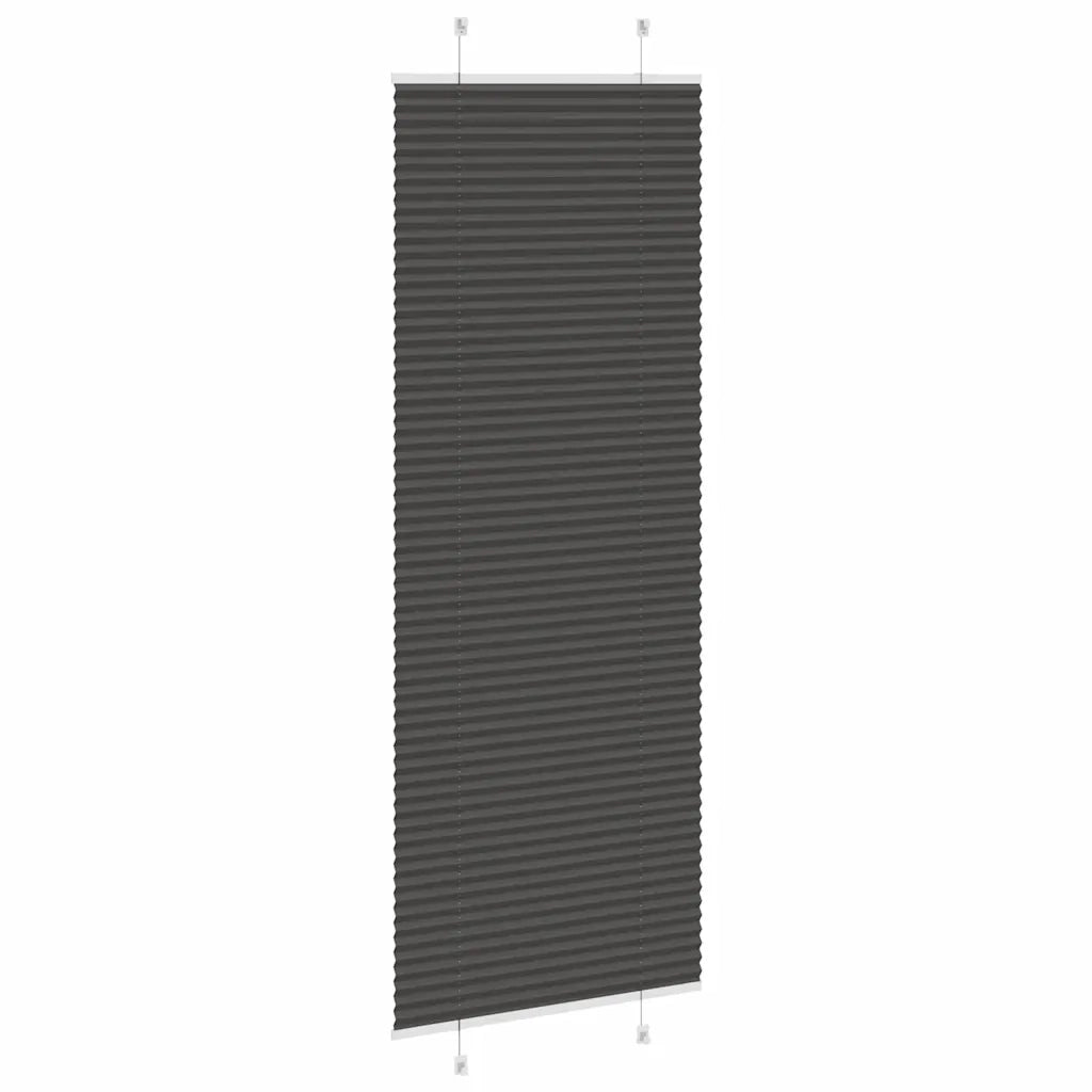 Tenda Plissettata Nera 70x200 cm Larghezza Tessuto 69,4 cm 4015154