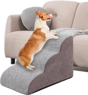 Trappola per cani con 3 gradini per cani e gatti - Ideale per letto alto e divano - Scala per piccoli animali domestici con alta densità di schiuma