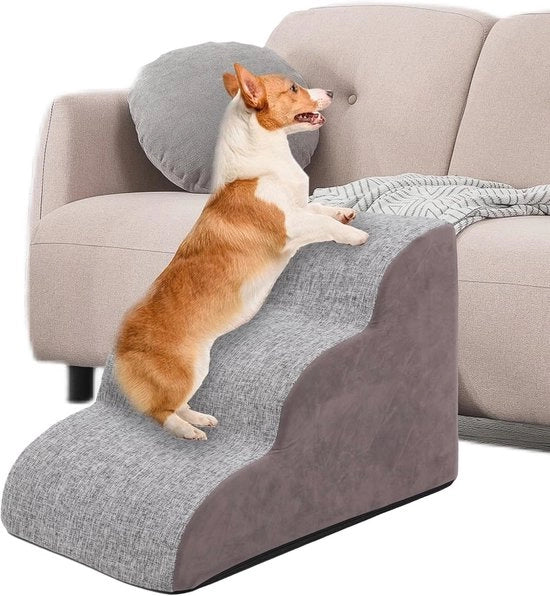 Trappola per cani con 3 gradini per cani e gatti - Ideale per letto alto e divano - Scala per piccoli animali domestici con alta densità di schiuma