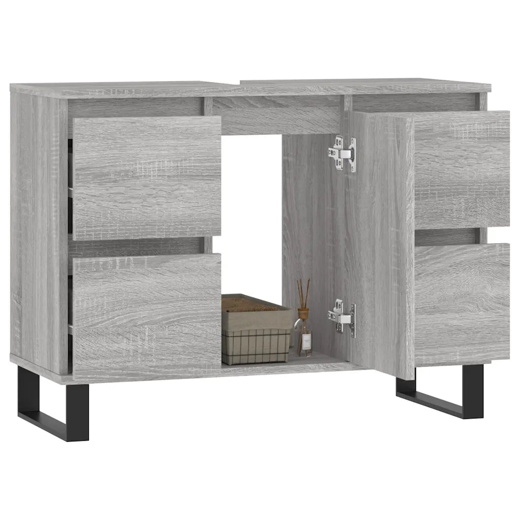 Mobile da Bagno | Armadio da bagno Grigio Sonoma 80x33x60 cm in Legno Multistrato