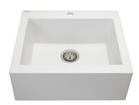 Lavello a vasca singola con grembiule – lavello ceramica 63×49 cm, sifone salvaspazio incluso