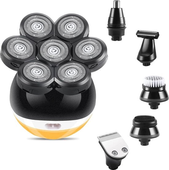 Scheerapparaat multifunzione per uomini - idraulico rotante - impermeabile - trimmer da barba - ricaricabile - senza fili - set di tondeuse per capelli umidi e asciutti