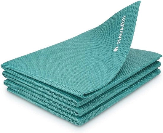 Mat di yoga opvolgbaar per viaggio - 4 mm spessore della mat di allenamento - Mat di allenamento antiscivolo per yoga, pilates e fitness - Adatto per dentro e fuori - Compatta e facile da trasportare - Sostenibile e ecosostenibile Mat di yoga