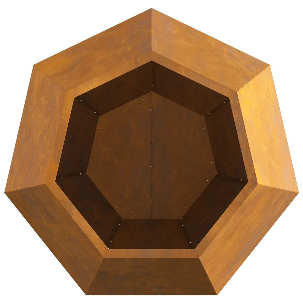 Fioriera rettangolare ottimizzata per esterni 75 x 75 x 60 cm design classico in acciaio arrugginito 02_0053116
