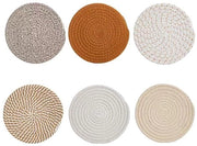 Set di sottopiedi in cotone - resistente al calore - confezione da 6 - 18 cm - assorbente