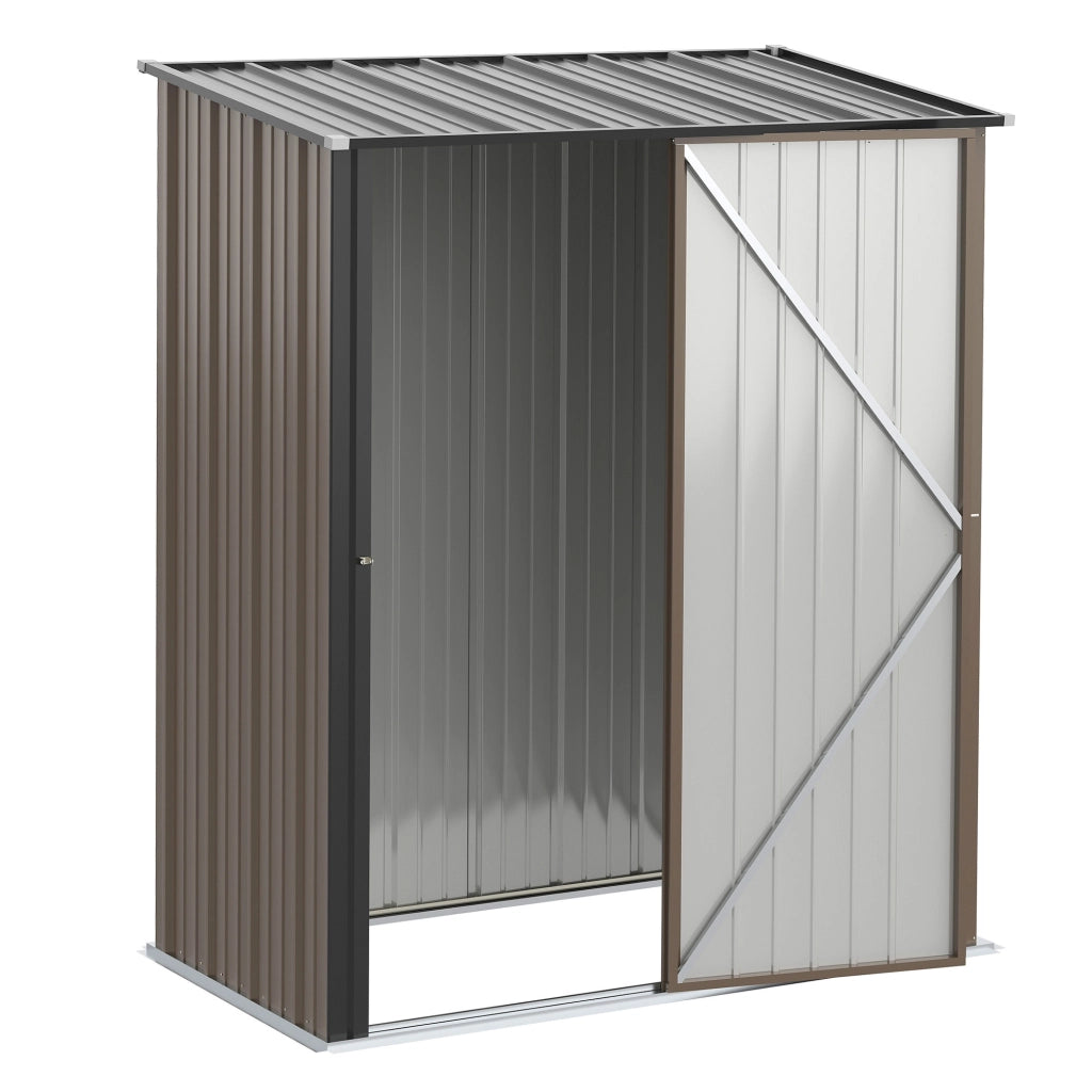 Capanno per attrezzi in metallo ¨C zephmum ¨C marrone 161.5x94.5x196cm