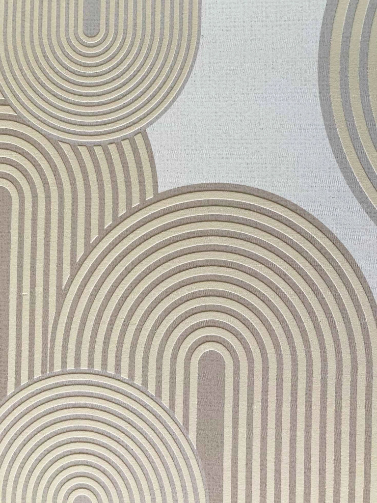 Quadro Hispanohogar in poliestere geometrico toni crema 93x63