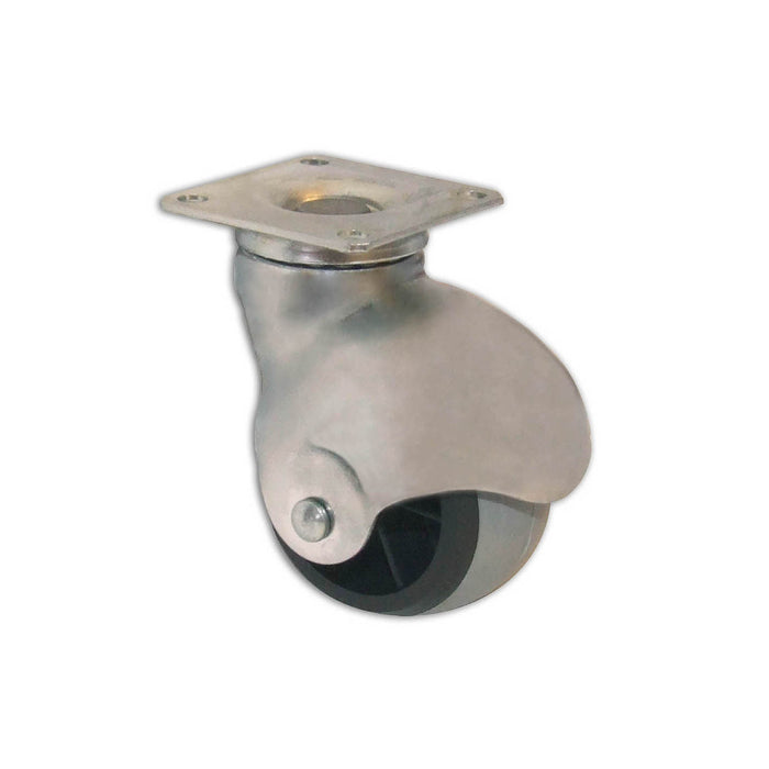 Ruota sferica piroettante in gomma grigia Ã˜ 45 mm. con piastra