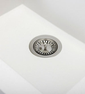 Lavello a vasca singola con grembiule – lavello ceramica 63×49 cm, sifone salvaspazio incluso