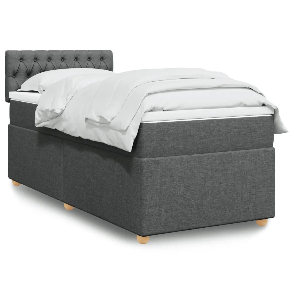 Giroletto a Molle con Materasso Grigio Scuro 100x200 cm Tessuto 3286599