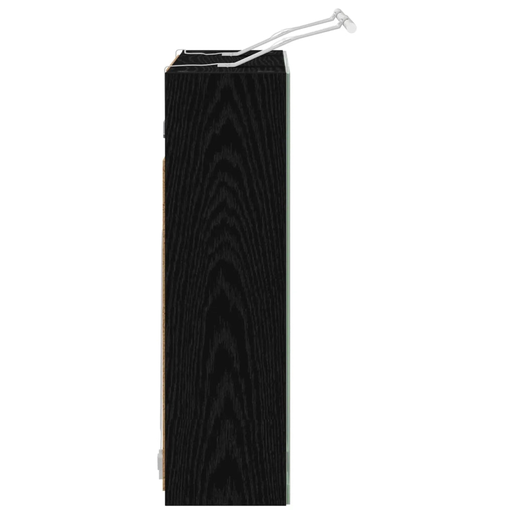 Mobiletto per specchio da bagno Rovere Nero 60 x 14,5 x 50 cm