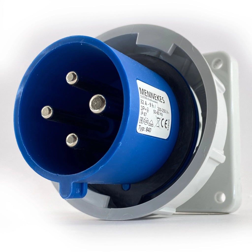 Spina a parete dritta 32A 3P+T 230V grado IP67 Mennekes