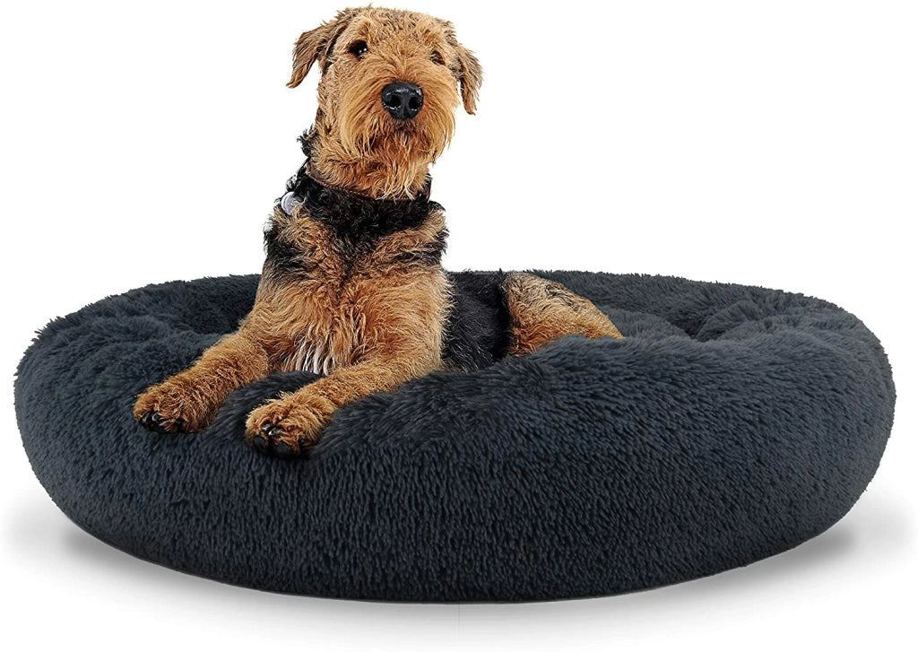 Cuccia per animali domestici Valora PLUSH BED grigio scuro in peluche confortevole x9