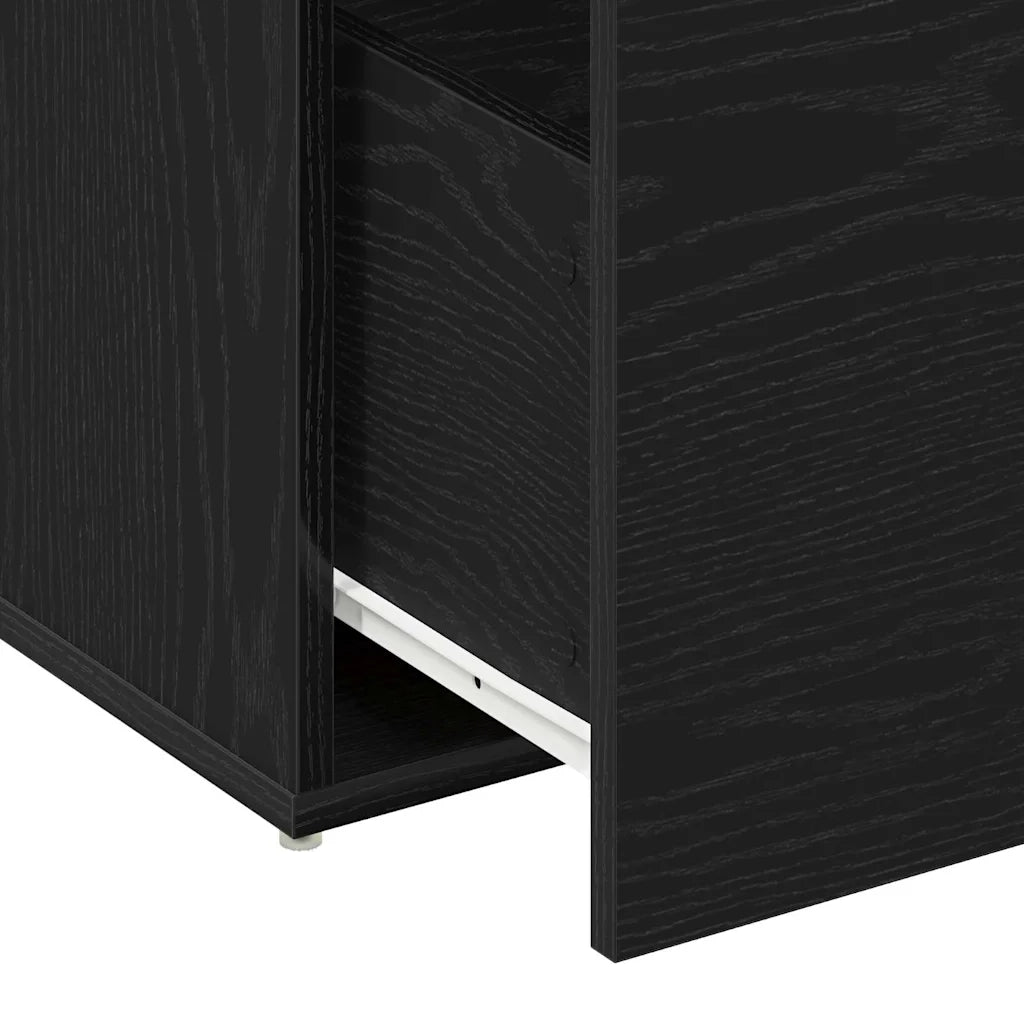 Panca per ingresso con cassetto-Sgabello-Panca da Corridoio Rovere Nero 80 x 40 x 45 cm